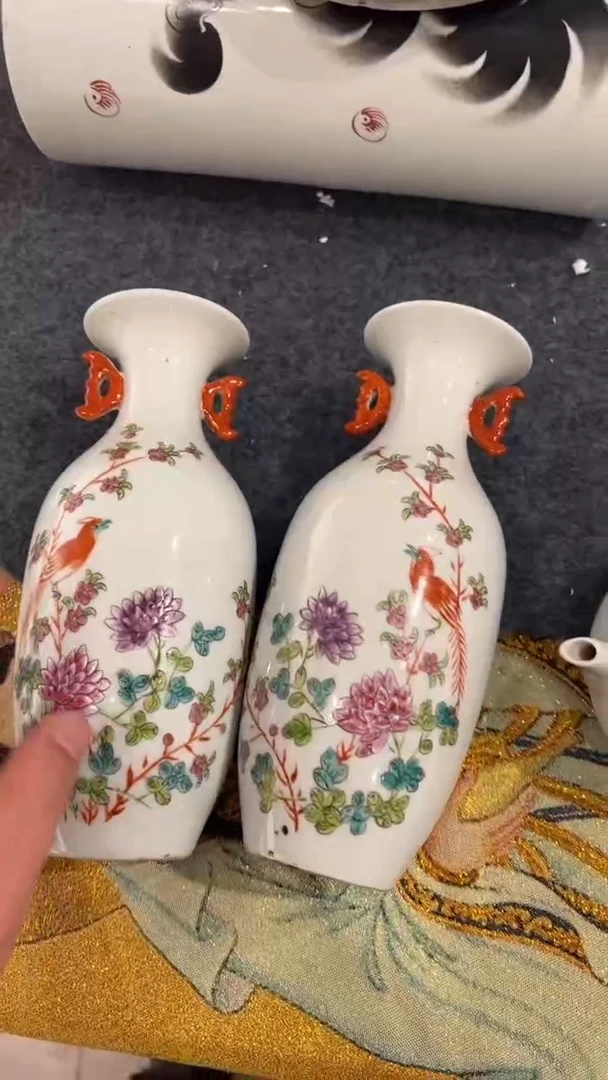 摆件瓷摆件瓷摆件白头富贵瓶