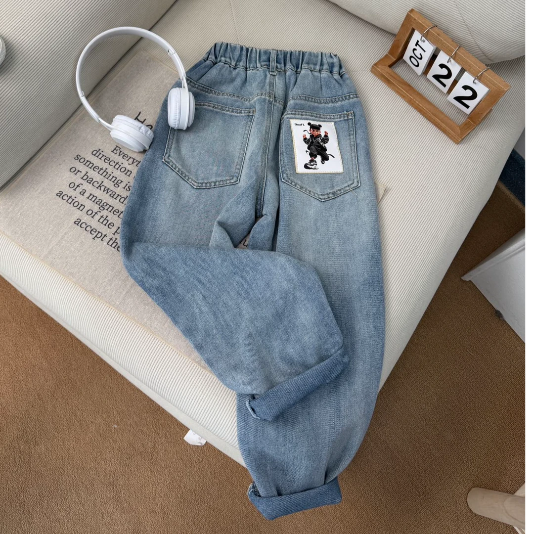 【新疆包邮】春季新款字母哪吒牛仔裤P410