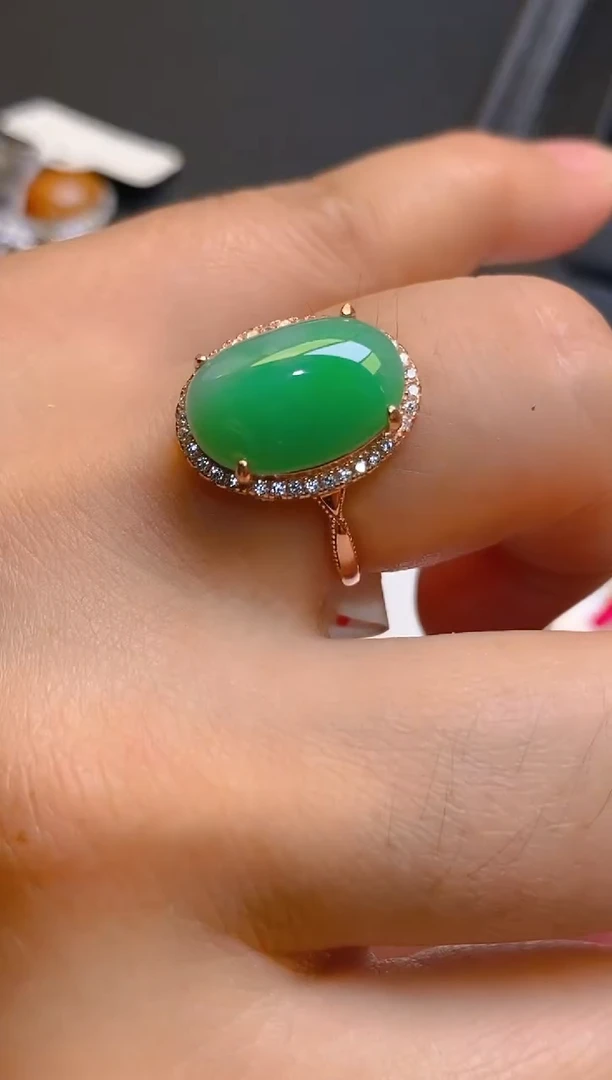 【闪购商品】翡翠耳饰银S925镶嵌天然A货翡翠1