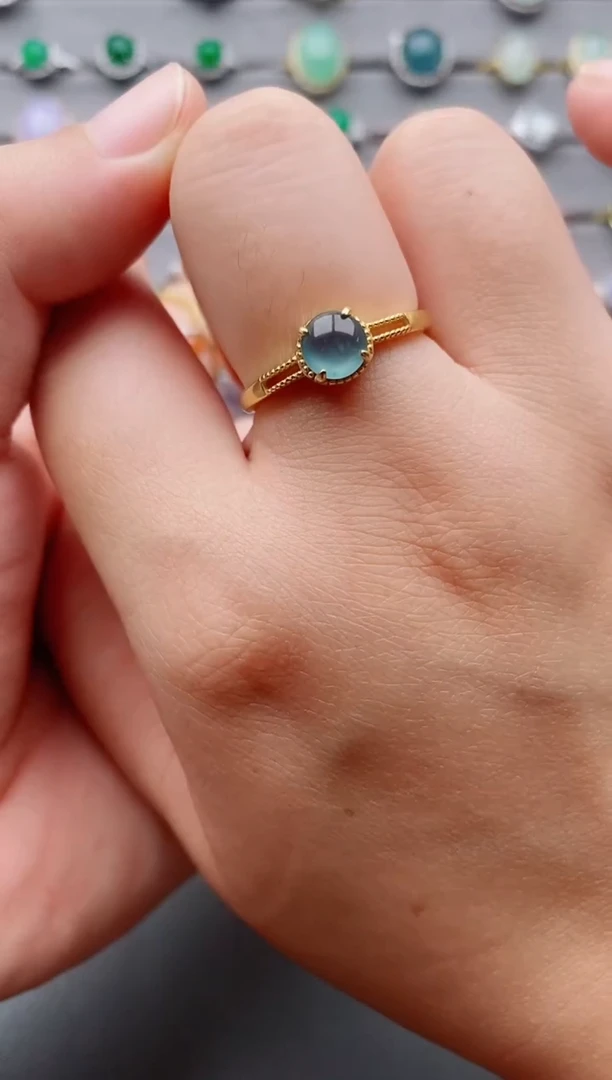 翡翠戒指银S925镶嵌一物一证