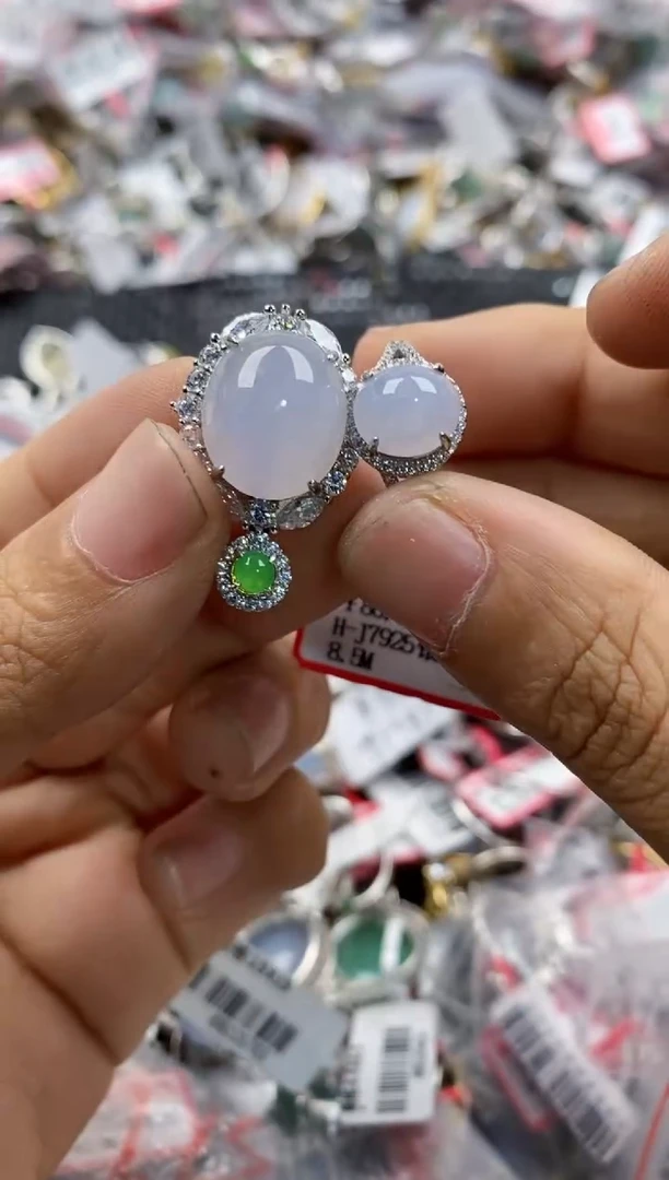 银S925镶嵌戒指翡翠13                 2