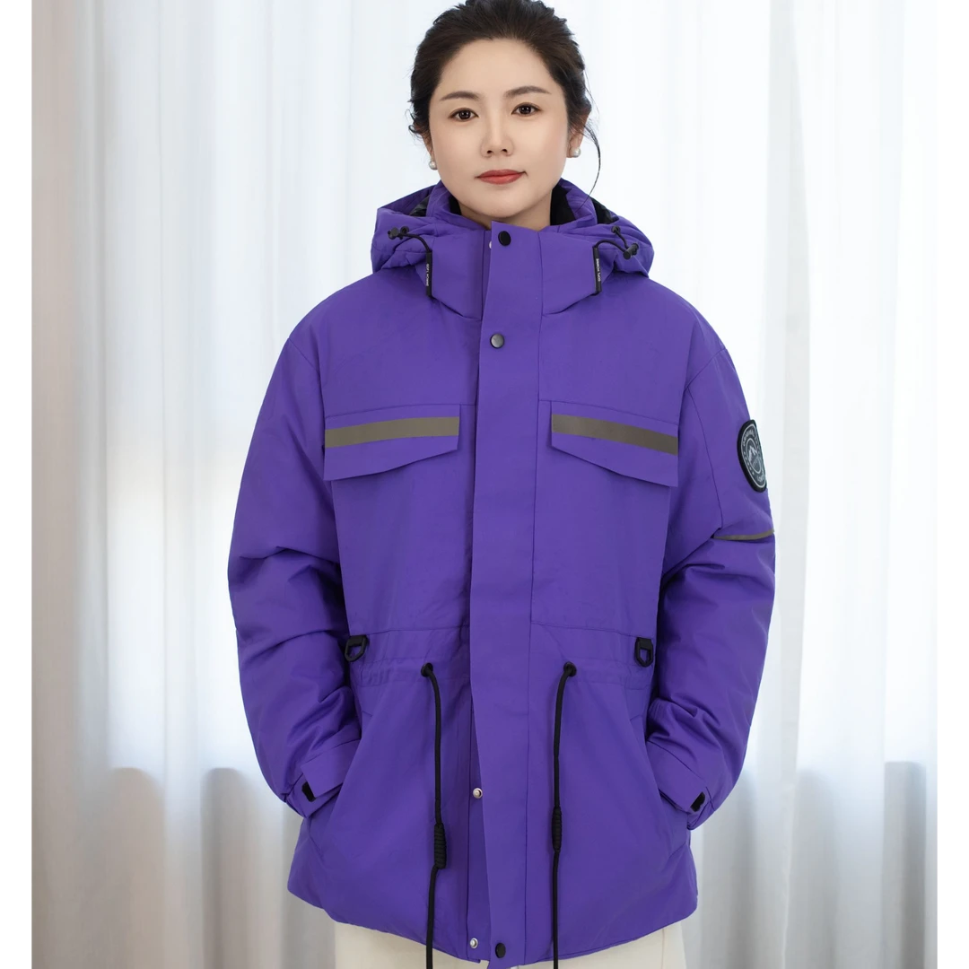 W2女士中长款户外防风冬季运动时尚简约羽绒外套