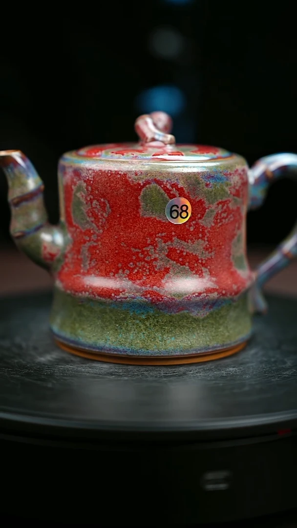 68#原矿钧瓷炉钧釉竹节壶