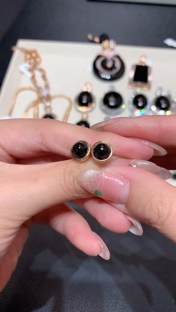 翡翠18K金镶嵌耳饰133-耳饰（多样性发货一件