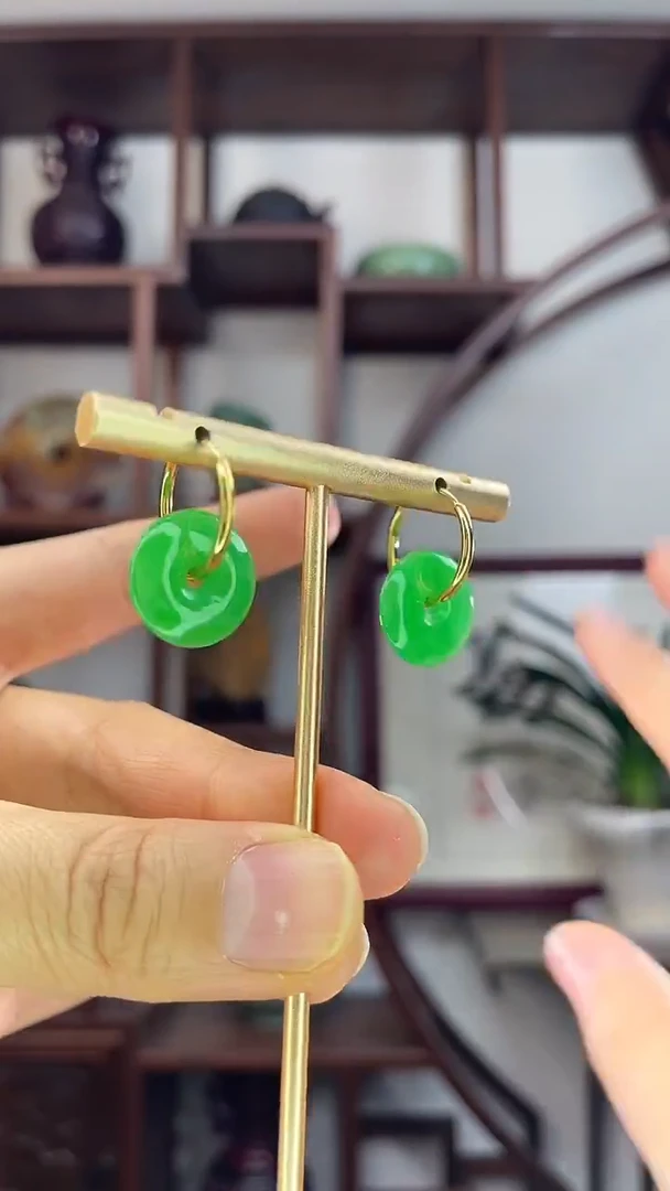 未镶嵌翡翠耳环Z3平安扣耳环