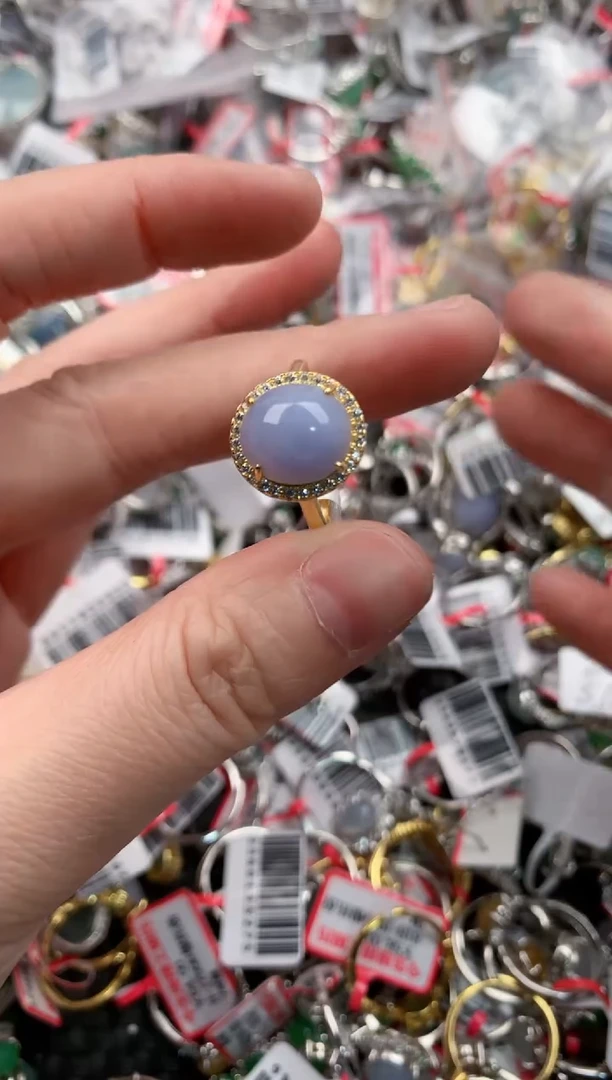 银S925镶嵌戒指翡翠777----3