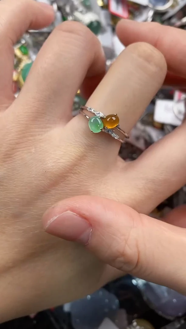 银S925镶嵌戒指翡翠1111-----9