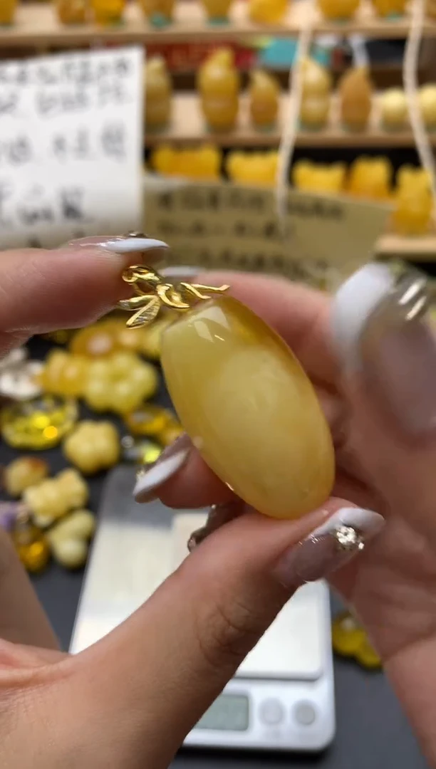 琥珀银S925镶嵌珠宝奇石047琥珀蜜蜡微瑕