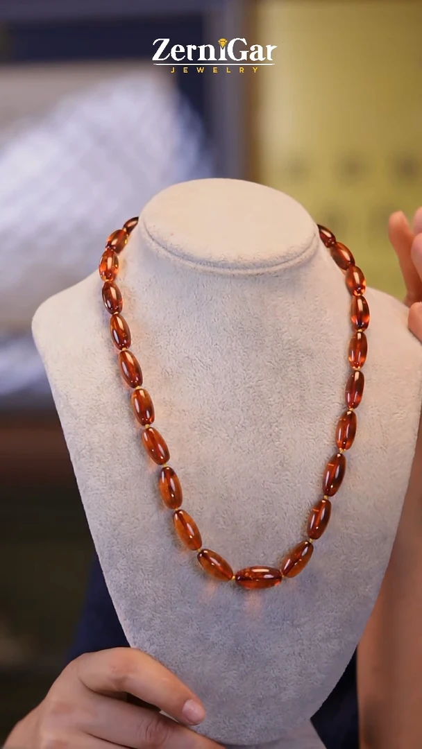 裸石琥珀未镶嵌天然琥珀项链