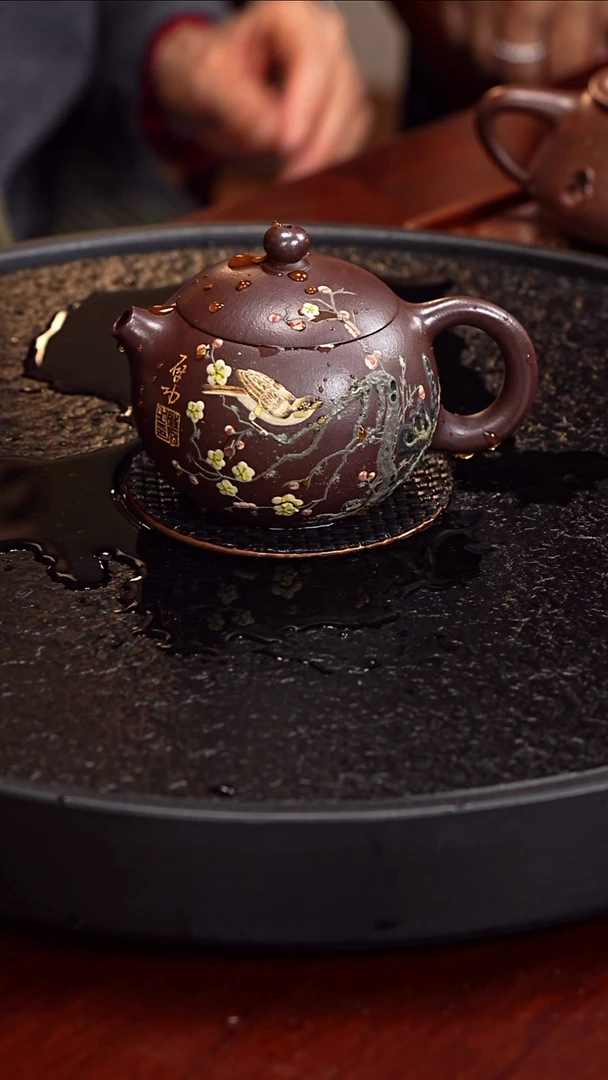 茶壶紫砂丁雪英 西施57 石红 240毫升 配文创瓷器套组