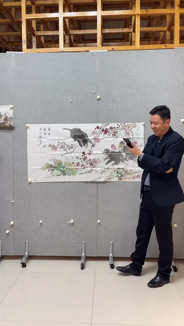 国画979Z钲春意盎然花鸟四尺整张横幅