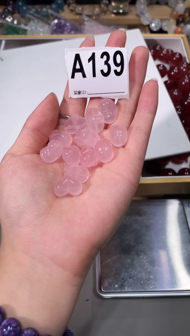 水晶手链未镶嵌A139粉水晶爱心多样性发一