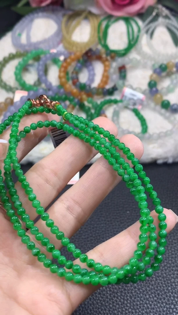 18K金镶嵌手链翡翠c76