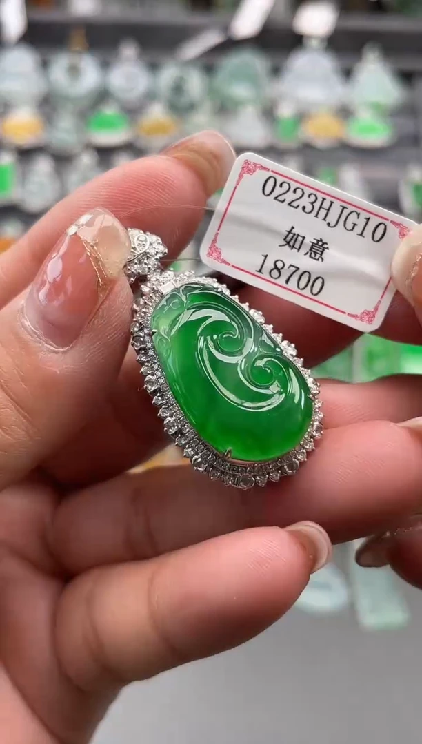 【闪购商品】翡翠挂件18K金镶嵌0223HJG10