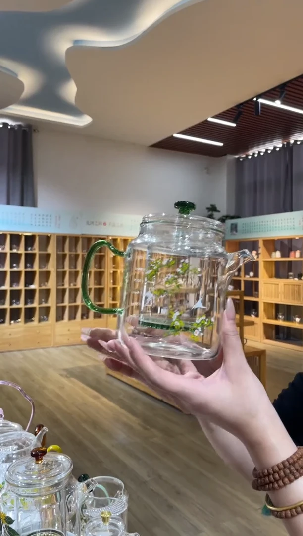 手工艺品玻璃遇器大神奇壶绿把梨花白燕