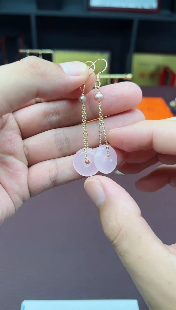 玛瑙/玉髓耳饰银S925镶嵌225000