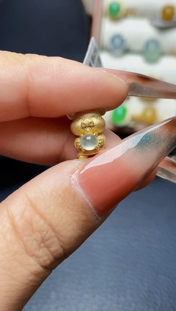 银S925镶嵌戒指翡翠2320