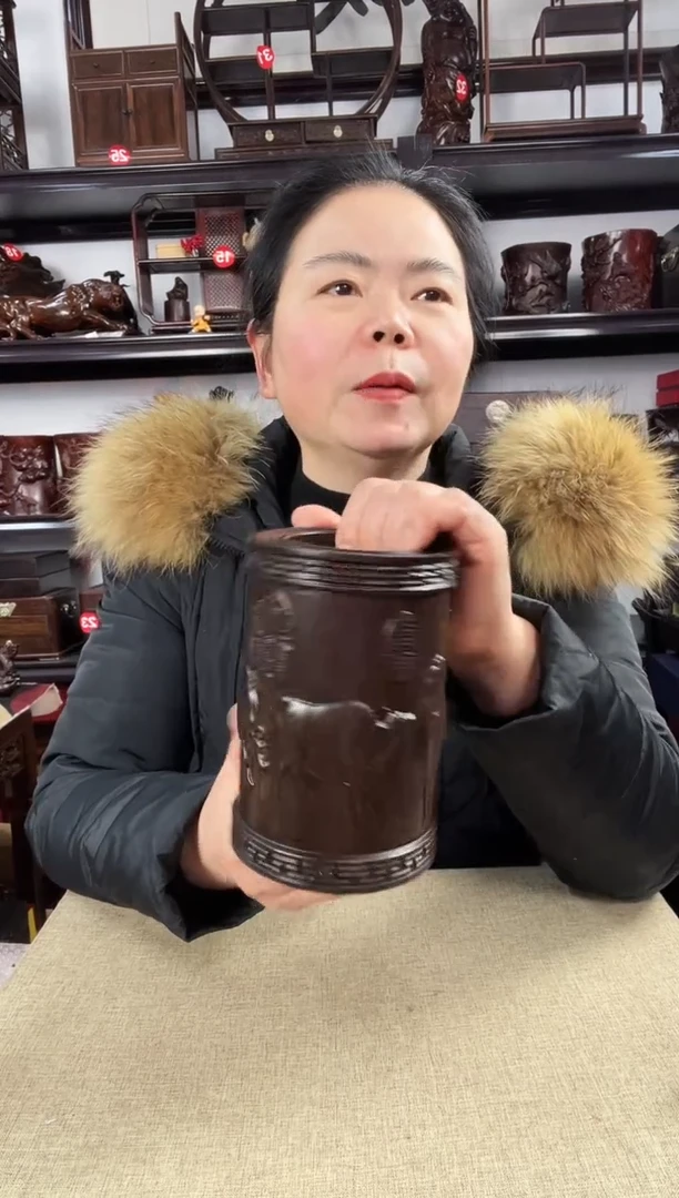 木大牛笔筒老李红木工艺品