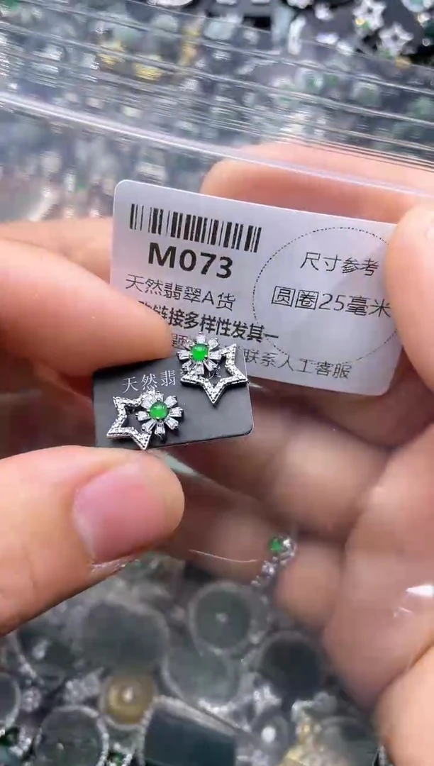 【闪购商品】翡翠颈饰未镶嵌M073耳钉