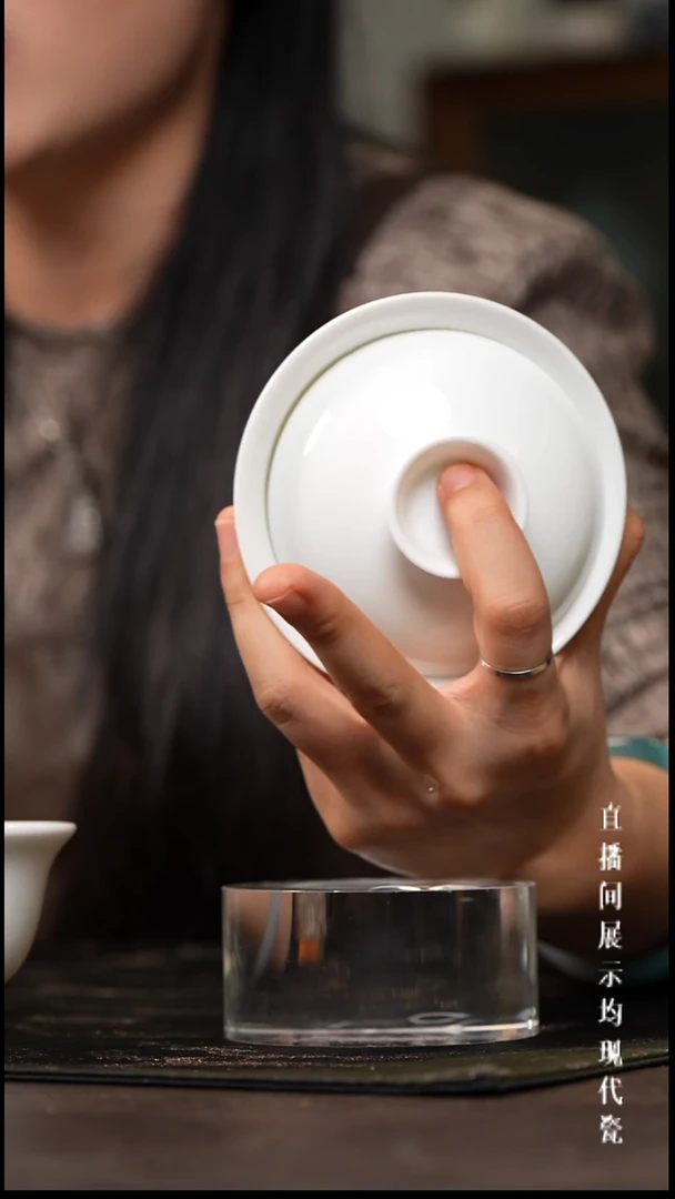 景德镇高白泥元宝盖碗