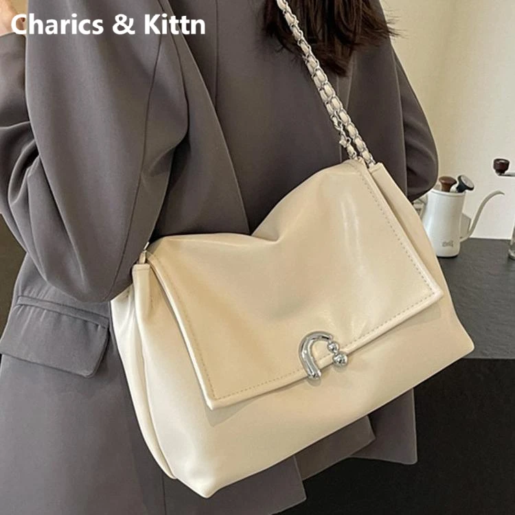 Charics&Kittn软皮大容量包包女2025新款休闲真皮单肩通勤托特包