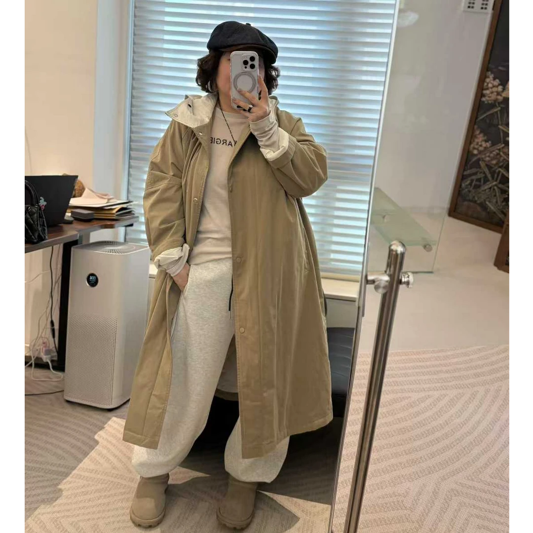 MEET   秋冬季高品质韩系连帽风衣棉服