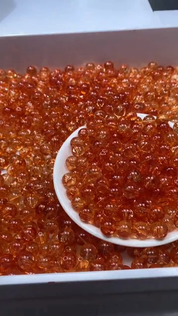 颈饰未镶嵌水晶W1720金橙色碧玺10mm*10颗