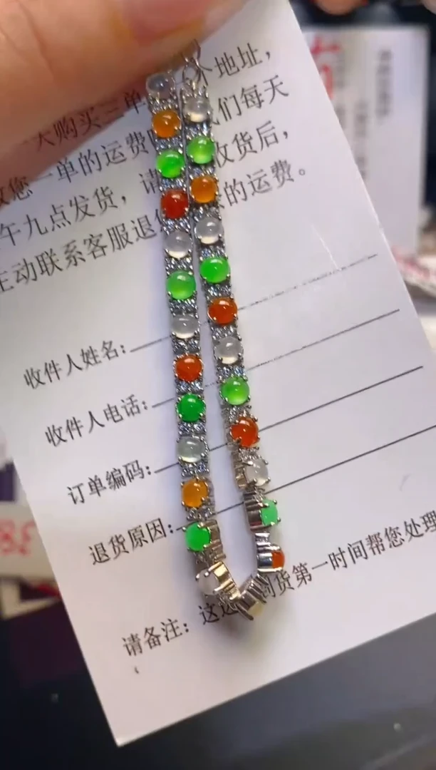 翡翠银S925镶嵌耳饰天然