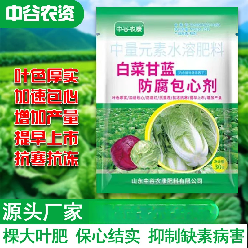 大白菜防腐包心剂白菜甘蓝包心花菜菌病烂心软腐专用调节剂叶面肥
