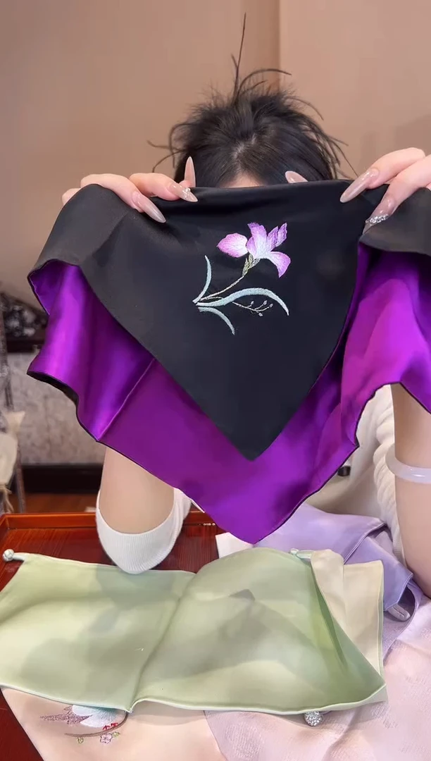 刺绣苏绣手工刺绣100桑蚕丝方巾