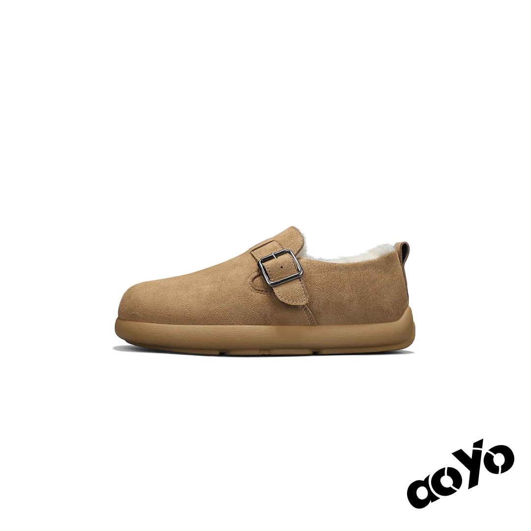 aoyo小土豆懒人穆勒鞋冬季加绒勃肯鞋户外保暖雪地棉鞋