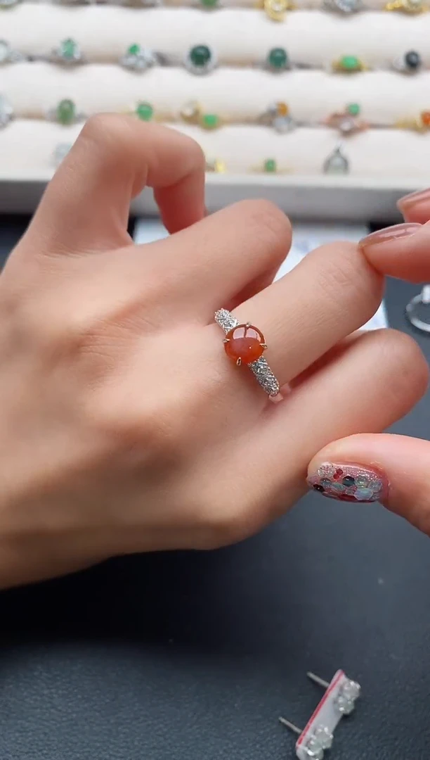 银S925镶嵌戒指翡翠55555555+10