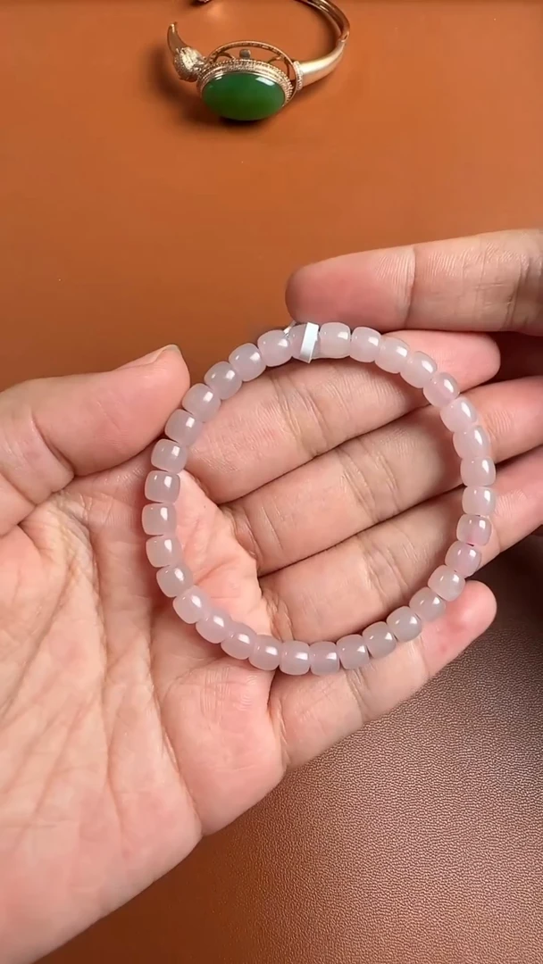 未镶嵌手链和田玉6mm和田玉藕粉直切手串