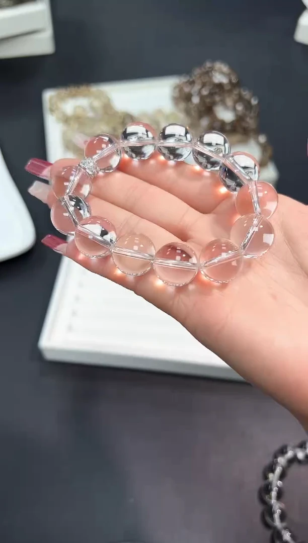 【闪购商品】水晶手串未镶嵌49o多样性发其一/1条15mm默认微瑕