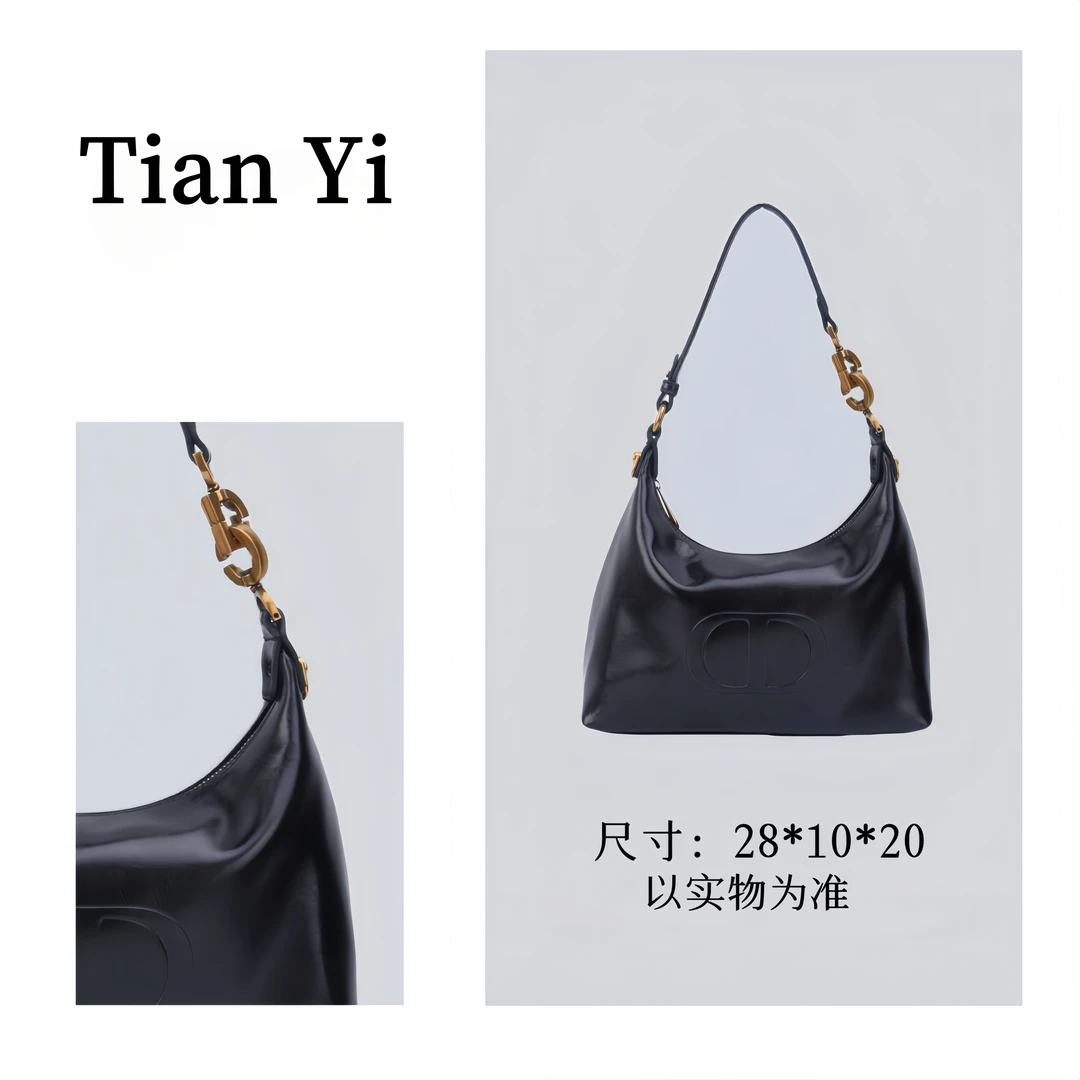 【Tian Yi渠道货】-2025新款轻奢单肩手提斜跨包  2610 黑