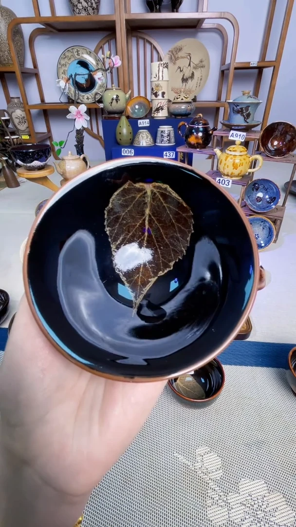 清**士【微瑕龙窑柴烧木叶盏】非遗大师手工高温瓷特价款
