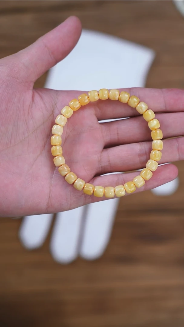 手链琥珀未镶嵌7mm无标老型单圈