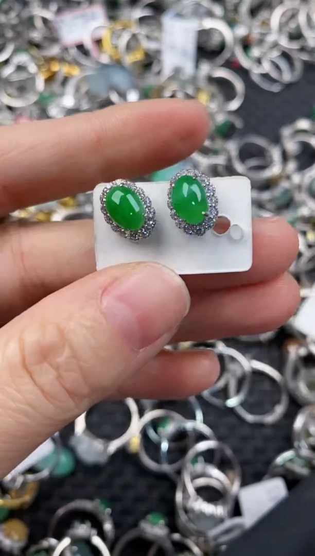 银S925镶嵌戒指翡翠999            7