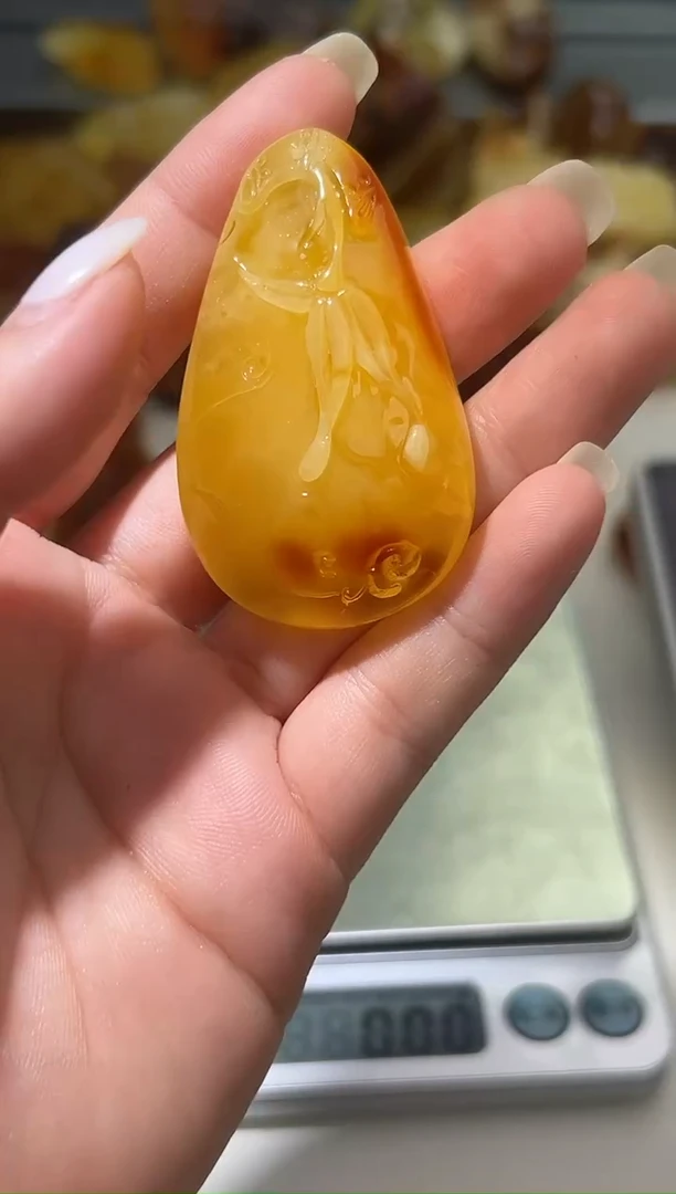 裸石琥珀未镶嵌琥珀蜜蜡吊坠