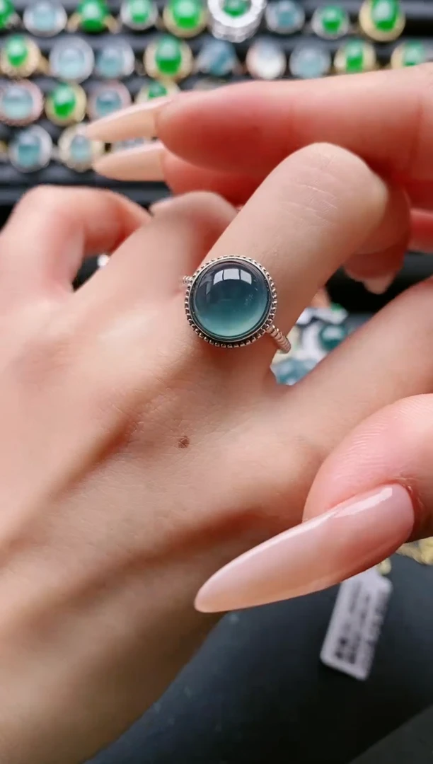 【闪购商品】翡翠戒指银S925镶嵌111111