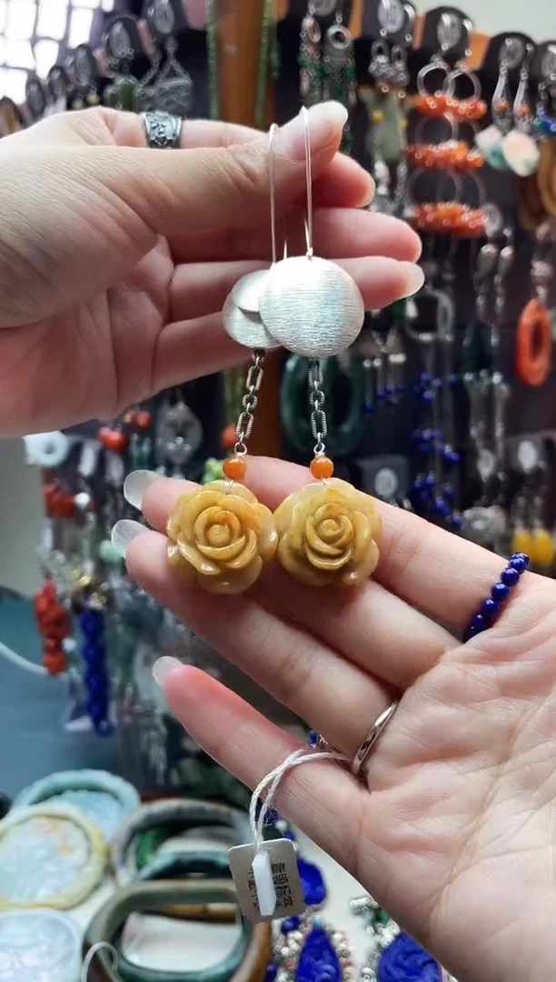 银S925镶嵌翡翠耳饰豫****）饰品