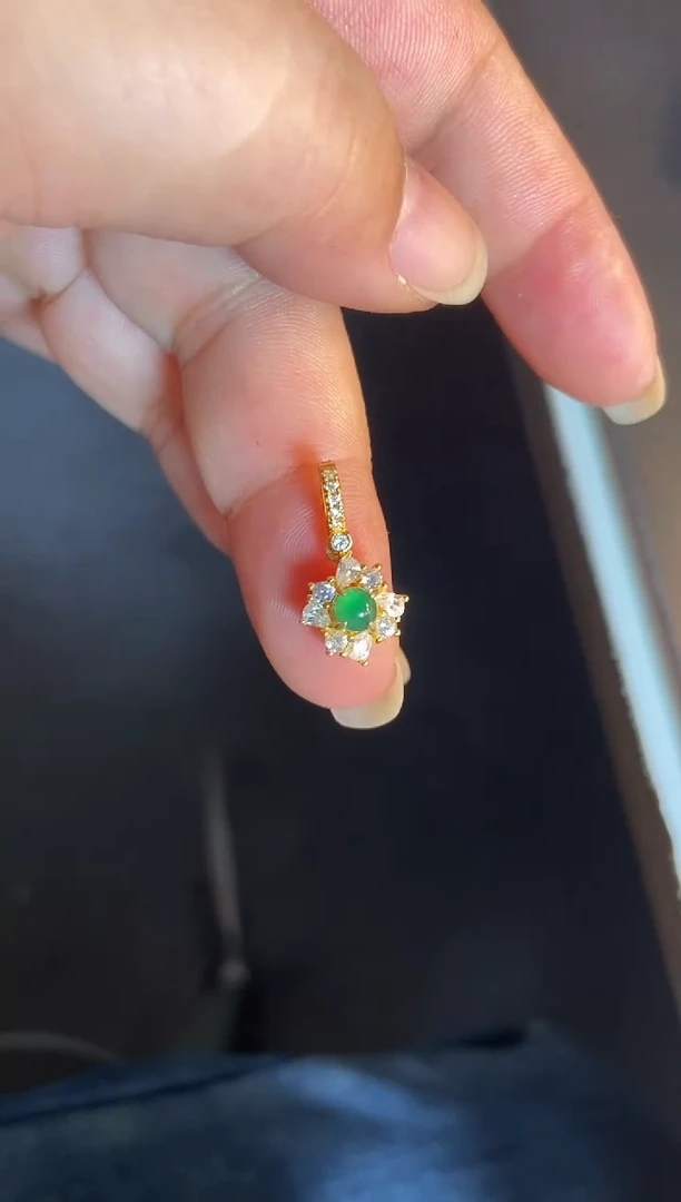 吊坠(不含链)银S925镶嵌翡翠1