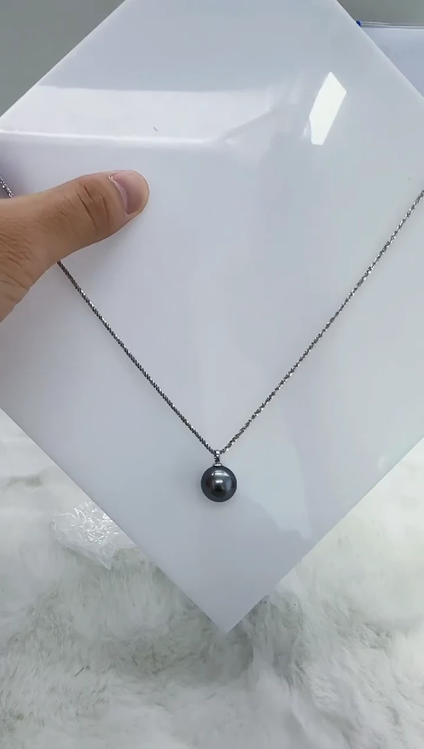 银S925镶嵌海水珍珠DA大溪地珍珠吊坠13-14  y301