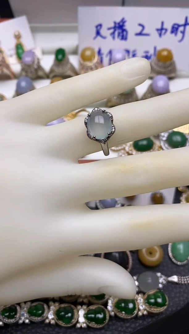 银S925镶嵌戒指翡翠2210