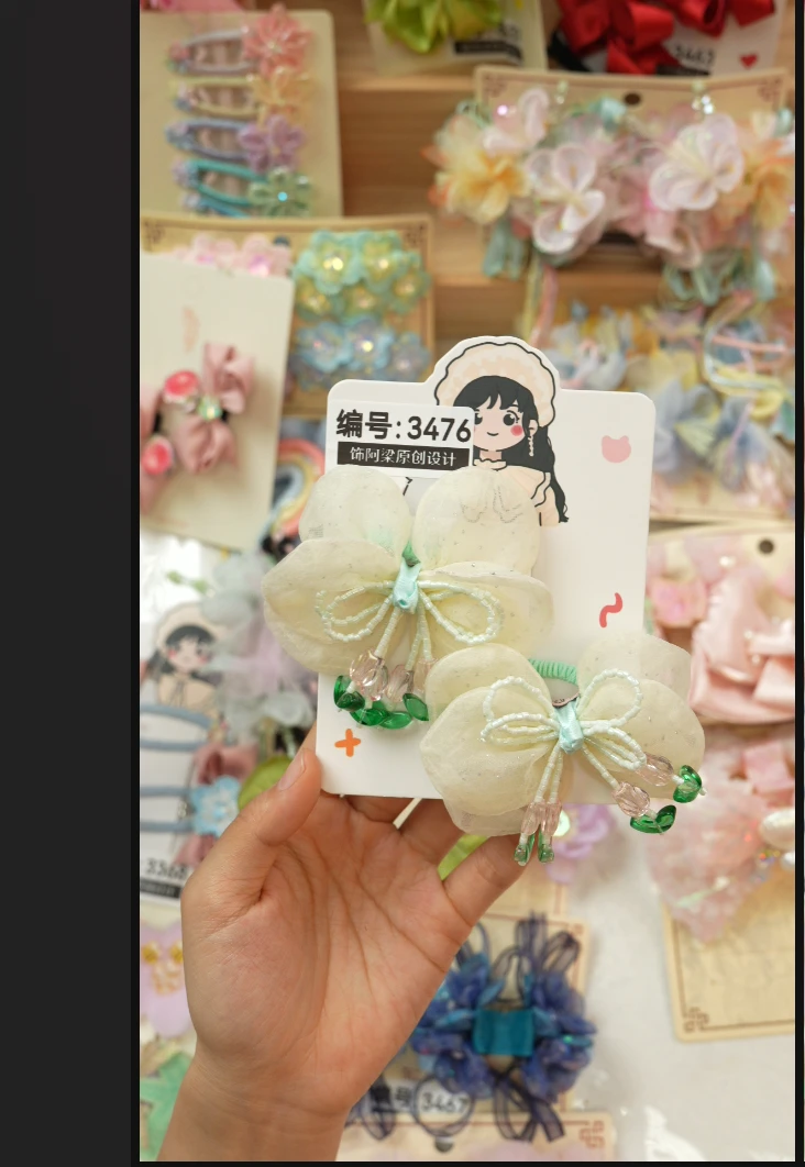 饰阿梁3476领结皮筋头饰儿童小女孩发夹发饰可爱甜美百搭手