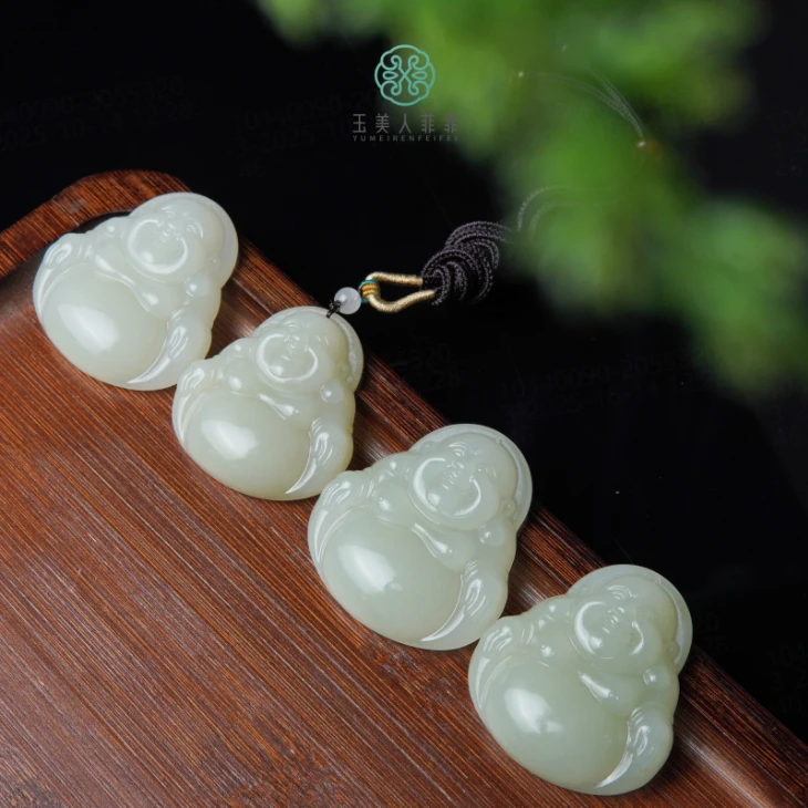 石惑珠宝^和田玉佛公吊坠约45mm多样性发一
