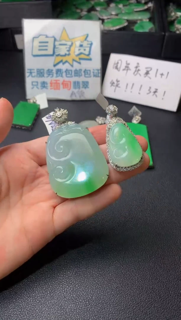 颈饰银S925镶嵌翡翠翡翠