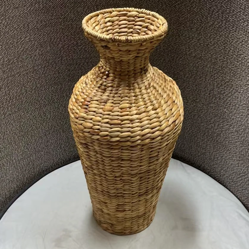 2113瑕疵款 口直径19高60cm水仙藤编织筐 花瓶创意北欧简约插花桶