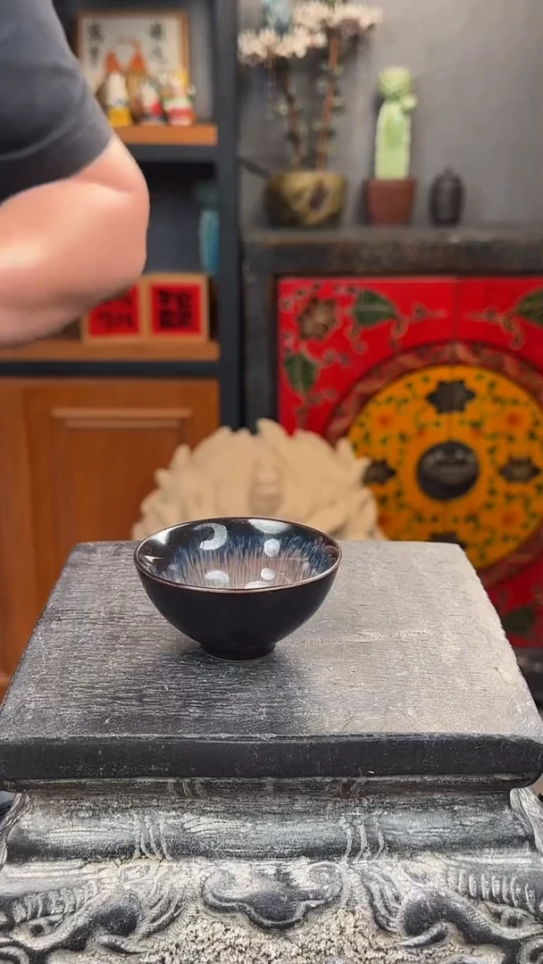 摆件手工陶瓷拉丝陶泥盏