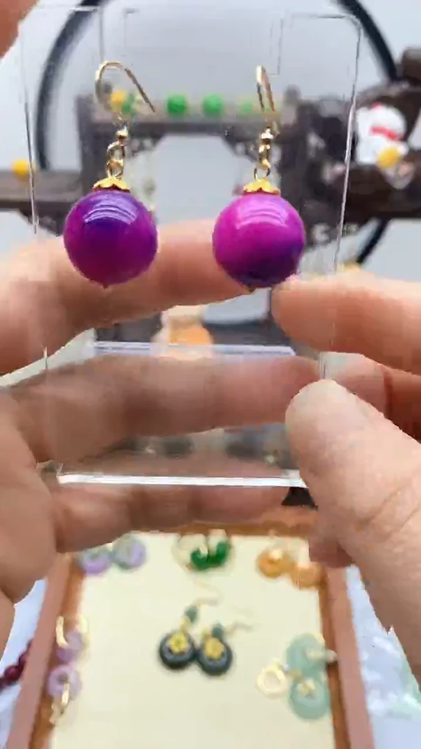 苏纪石（舒俱来）14K金镶嵌耳饰119